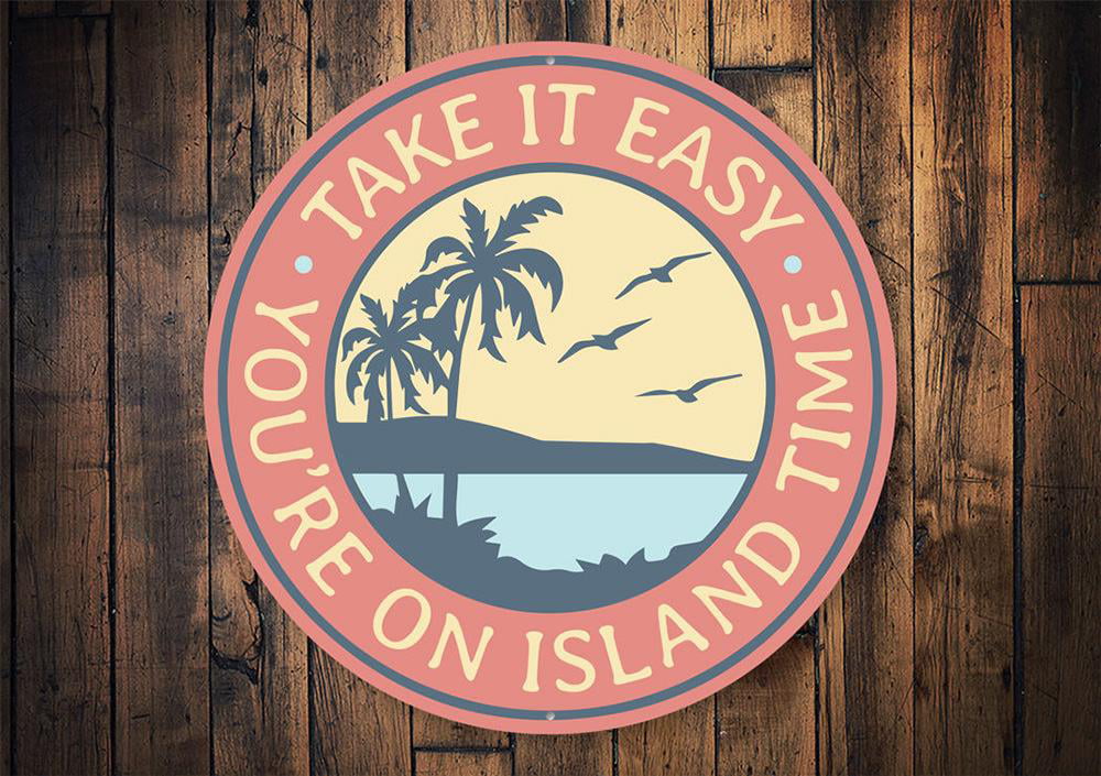 New Island Time Palm Neon Sign Gift Light Lamp Wall Room Decor 17"x17" 