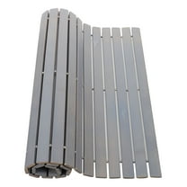 LOLIPPYY Non Slip Bamboo Bath Mat Light Grey Tub Mat with Anti Skid Surface