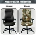 thumbnail image 4 of Renewold Deer Camo Hunting Forest Leaf Desk Chair Cover Stretch Office Chair Slipcover Dustproof Desk Computer Chair Cover High Back Chair Protective Cover Washable Easy to Install, S, 4 of 7