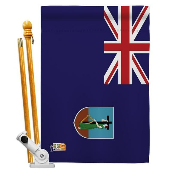 AA-CY-HS-140159-IP-BO-D-US18-AG 28 x 40 in. Montserrat Flags of the World Nationality Impressions Decorative Vertical Double Sided House Flag Set & Pole Bracket Hardware Flag Set