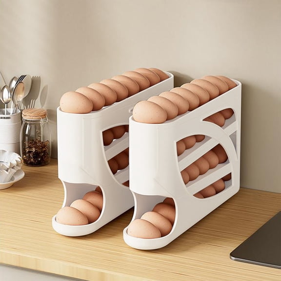Upgraded Egg Storage Rack Holds 30 Eggs – White Home Storage and Organization