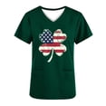thumbnail image 4 of Wowcloth Women's Fashion Casual Loose Fit St. Patrick's Day Print Pocket Short Sleeve V-Neck Scrub Top for Work and Daily Wear, 4 of 5