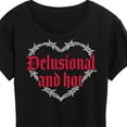 thumbnail image 3 of Instant Message - Delusional And Hot - Women's Short Sleeve Graphic T-Shirt, 3 of 6