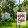 thumbnail image 2 of Hello Love Rose Flowers Decorative Garden Flag, Valentine''s Day Red Hearts Floral Leaves Yard Lawn Outside Decor, Anniversary Wedding Holiday Burlap Outdoor Home Decoration Double Sided 12.5 x 18, 2 of 6