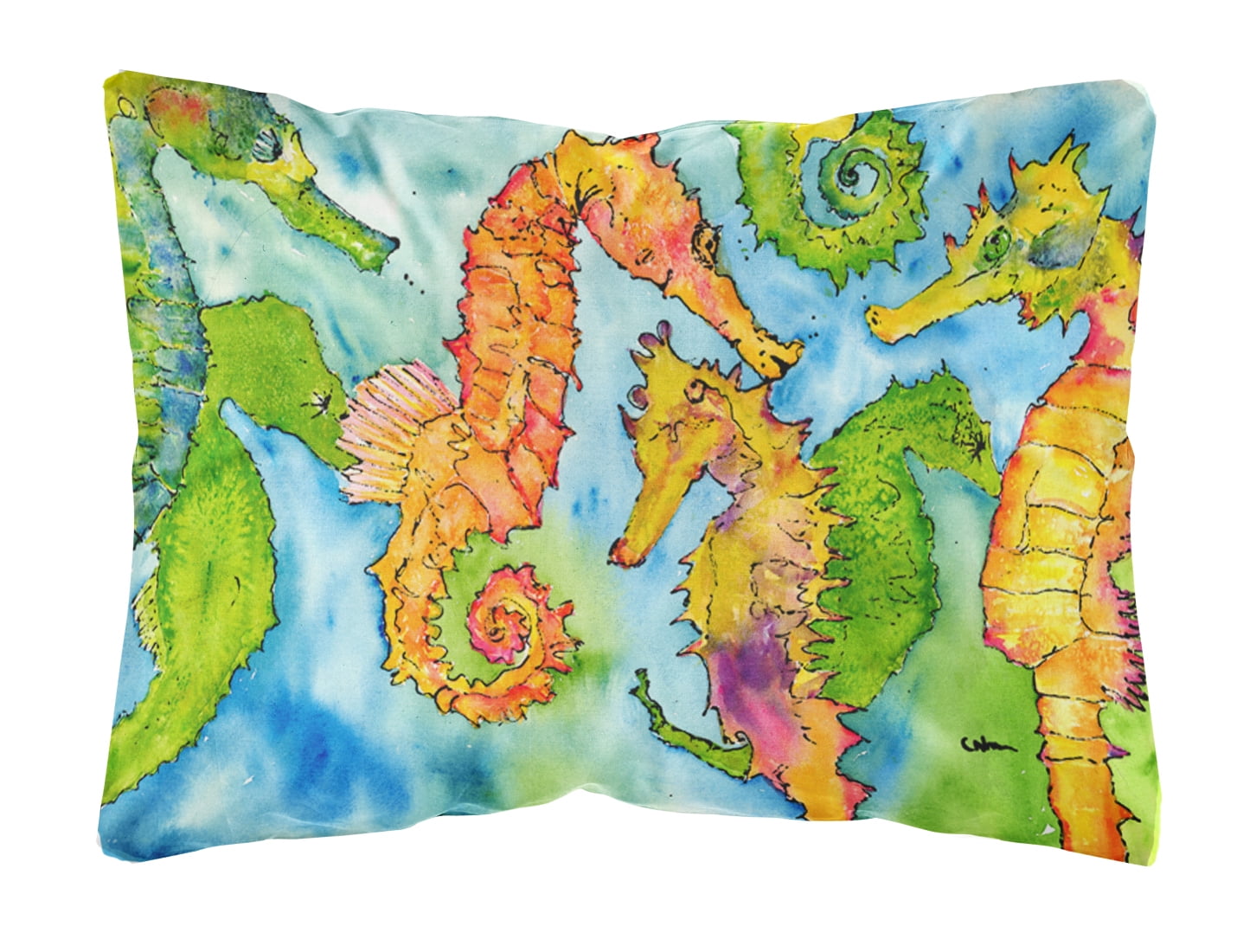 Seahorse Canvas Fabric Decorative Pillow