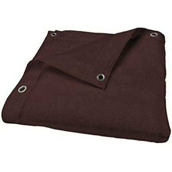 Heavy Duty Mesh Tarp Net Sail Sun Shade Awning and Fence Screen Patio and Canopy Cover (Brown) (8x16)