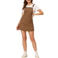 thumbnail image 2 of Vestido de tirantes ajustables para mujer INSPIRE CHIC, casual, por encima de la rodilla, color marrón, 2 of 7