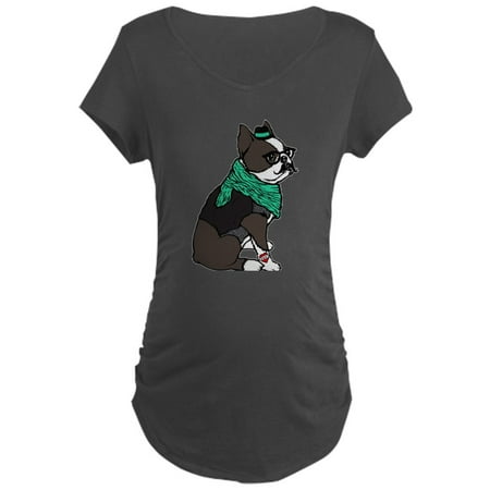 

CafePress - Hipster Boston Terrier - Maternity Dark T-Shirt