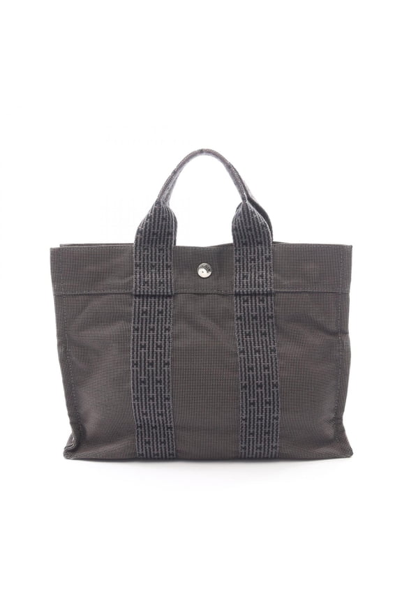 Pre-Owned Hermes Herline PM Tote Bag Handbag Nylon Canvas Women's Gray