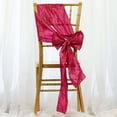 thumbnail image 2 of Efavormart 5pc x Fushia Pintuck Chair Sash for Wedding Events Banquet Decor Chair Bow Sash Party Decoration Supplies, 2 of 9
