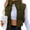 army green, variant on Women Cropped Puffer Vest Stand Collar Sleeveless Zip Up Padded Gilet Outerwear
