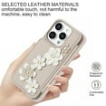 thumbnail image 5 of Allytechgroup Stylish Flower Design Apple iPhone 13 Pro Wallet Case, Shockproof Phone Case with Cards Holder, Hand Strap, and Crossbody Shoulder Strap Luxury Case for iPhone 13 Pro, White, 5 of 9
