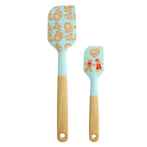 Holiday Time 2 Piece Silicone Spatulas – Pink, Brown and Blue