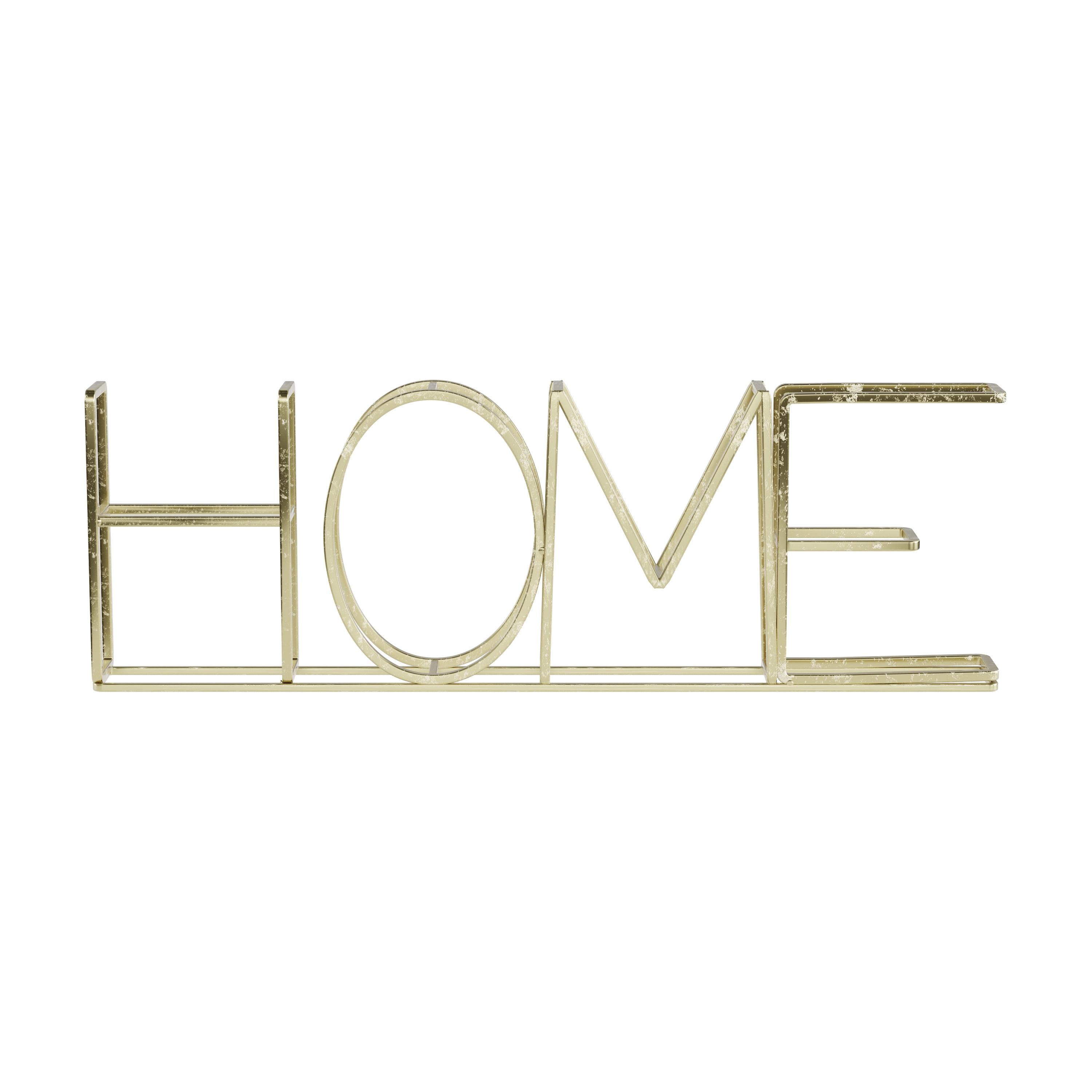 Lavish Home - Metal Cut-Out Free Standing Table Top, 3D Home Word Art Decor, Gold