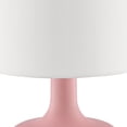 thumbnail image 3 of Table Lamp with Teardrop Metal Base and Fabric Shade, Pink, 3 of 5