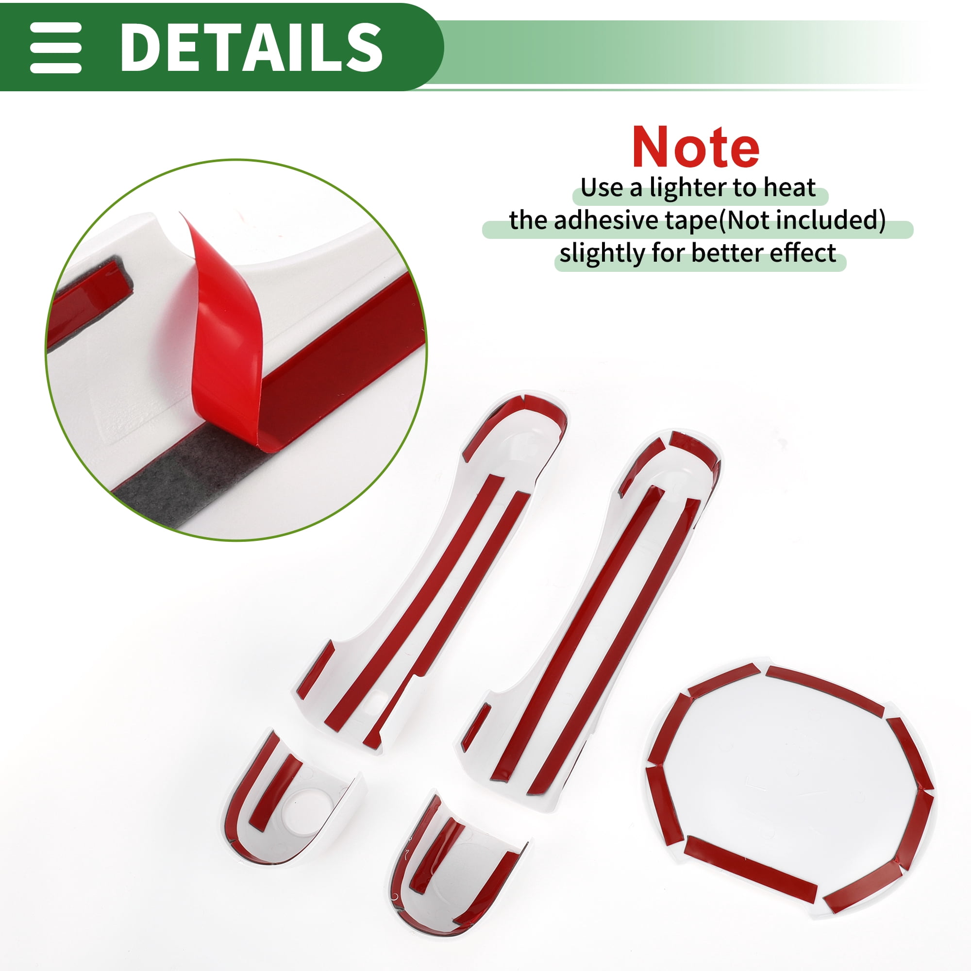 Unique Bargains Exterior Door Handle Cover Set White for Jeep Renegade 2015-2021