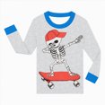 thumbnail image 3 of NOLDARES Toddler Girls Skeleton Pajamas Sets Kids Pumpkin Sleepwear Girl Halloween 2 Pcs PJS, 3 of 4
