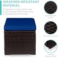 thumbnail image 4 of JJUN Set of 2 Wicker Ottomans, Multipurpose Outdoor Furniture for Patio, Backyard, Additional Seating, Footrest, Side Table w/Storage, Removable Cushions - Navy/Brown, 4 of 15