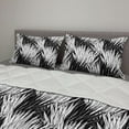 thumbnail image 2 of Tropical Comforter & Sham Bedding Set, Repetitive Monochrome Simplistic Summer Palm Leaves Sketch Look Illustration, 3 pcs Duvet Set Microfiber Filling Quilt, 5 Sizes, Charcoal Grey, by Ambesonne, 2 of 4