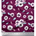 thumbnail image 1 of Soimoi Pink polyester Crepe Fabric Feathers & Anemone Floral Fabric Prints By Yard 52 Inch Wide, 1 of 3