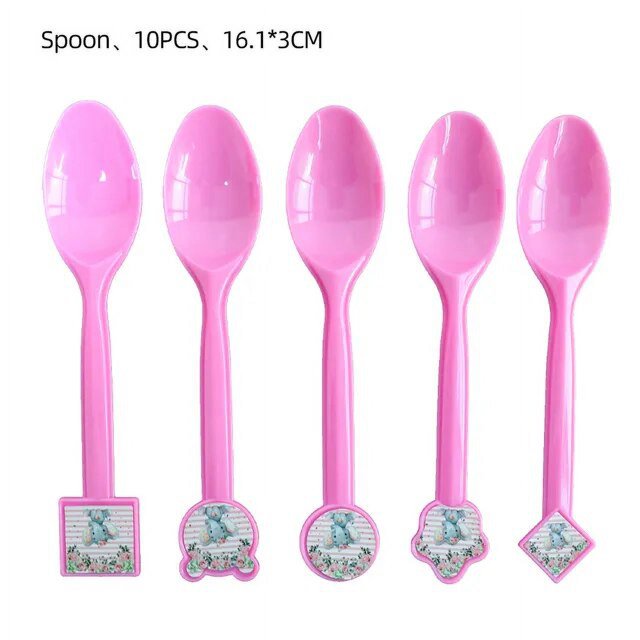 Vajilla desechable de elefante rosa para fiesta de bebé, plato de papel, servilleta, fiesta de cumpleaños de niña, suministros de globos