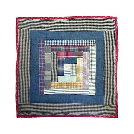 Patch Magic Wild Goose Log Cabin Cotton Throw Pillow