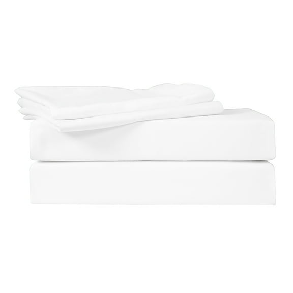 Just Linen 400 TC 100% Cotton Sateen, Self Striped Sheet Set with Deep Pocketed Fitted Sheet