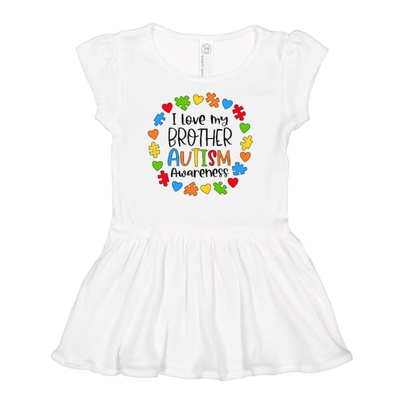 Inktastic I Love my Brother Autism Awareness Girls Baby Dress