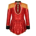 thumbnail image 3 of MSemis Girls Jr.Magician Circus Show Sets Long Sleeve Sequins Tuxedo Bodysuits Red 16, 3 of 7