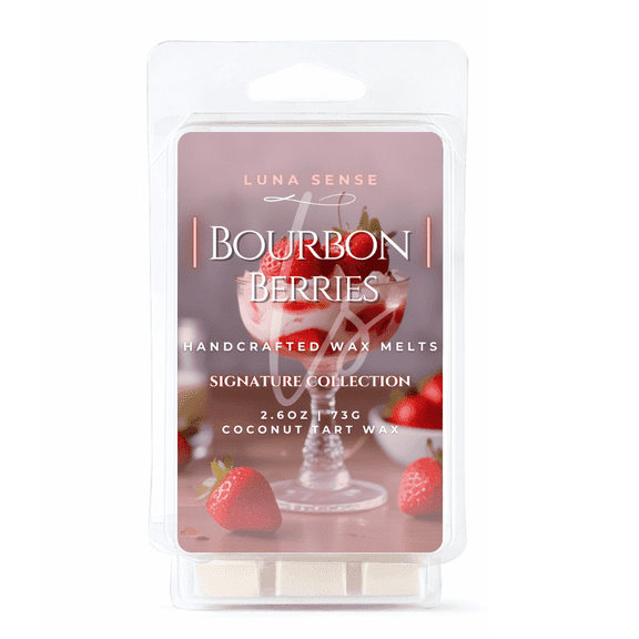 Luna Sense Bourbon Berries Wax Melts, Sugared Berry Fragrance, Fruity Sweet Scent, 6 Count