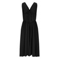 thumbnail image 1 of Vestido de Espalda Abierta para las Mujeres Cuello Sling Detalle de Encaje, Sólido Y Cuadrado Impresión Vestido sin Mangas Casual, 1 of 8