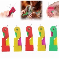 Automatic Needle Threader, 2025 Upgraded Sewing Machine Needle Threader for Hand Sewing, Automatic Needle Threading Device Small Needle Eye Threader Tool for DIY Embroidery Cross Stitch Craft(5 PCS)