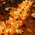 thumbnail image 5 of 69in Lighted Artificial Maple Leaf Garland, Fall Hanging, Flexible Fake Autumn Leaves Mantel Stair Railing Halloween Decor,Indoor Outdoor Fireplace Door Window Thanksgiving Farmhouse Harvest Supplies, 5 of 8