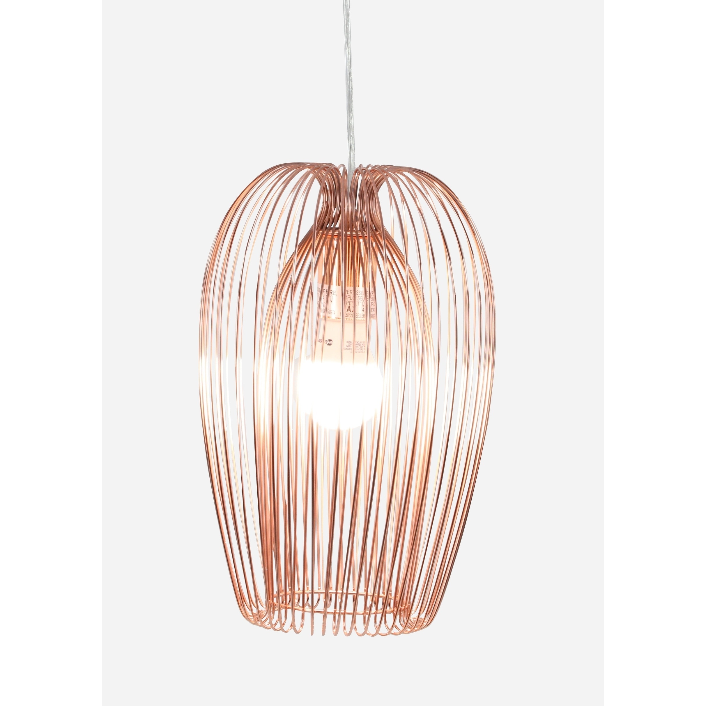 Decmode Contemporary 13 x 8 inch rounded cylinder iron pendant, Bronze