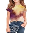 thumbnail image 1 of Camiseta de Manga Corta para Niños con Estampado Acuarela, Mezcla Suave de Poliéster, Cuello Tripulación Y Ajuste Relajado para Edades 6-14, Camisetas Y Ropa Casual, 1 of 5