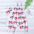 thumbnail image 2 of Mercatoo Baby Girls Summer Jumpsuits Outfit Ruffle Sleeveless Floral Suspender Romper + Headband 2Pcs Bodysuit Clothes Set, 2 of 8