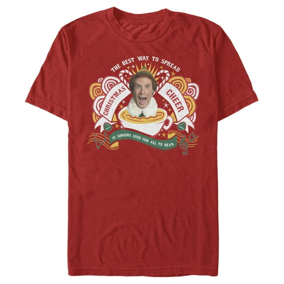 Men's Elf Christmas Cheer Singing Graphic T-Shirt
