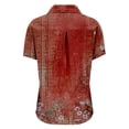 thumbnail image 4 of Shirts for Women Printed Cotton Short Sleeve Casual Fashion Plus Size Blouse, 4 of 5
