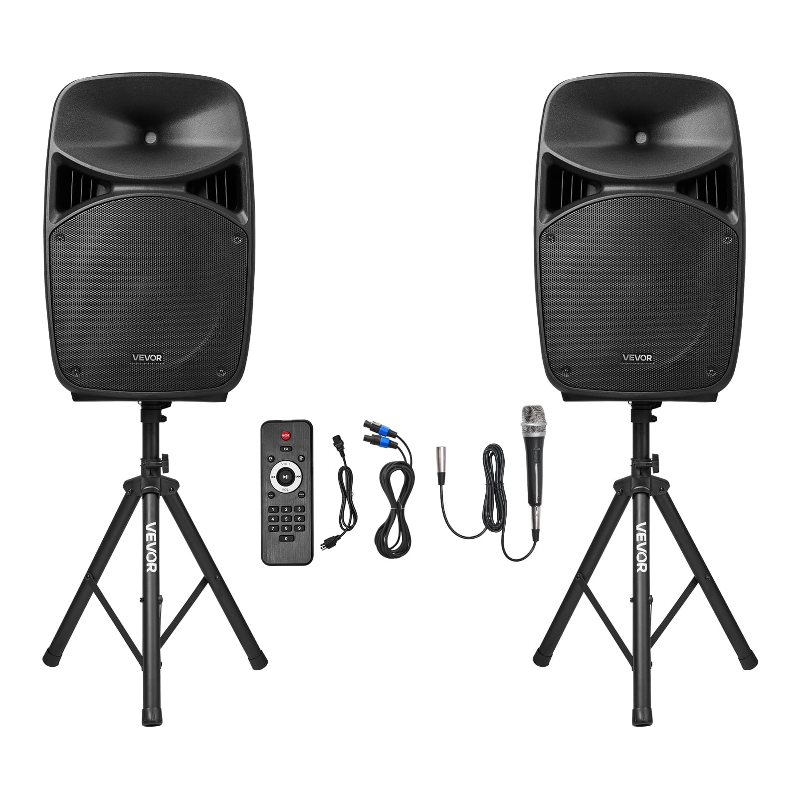 Gemini WPX-2000 DJ PA Equipment Package with Rockville Tripod Mic
