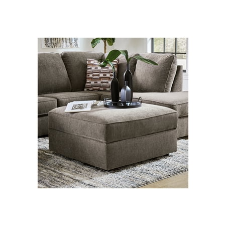 Ashley Furniture O Phannon Fabric Ottoman with Storage in Gray & Black