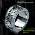 thumbnail image 1 of Agite el mismo anillo giratorio para hombre con engranaje de estrella incrustado con diamantes CNC, anillo mecánico giratorio para pareja, 1 of 5