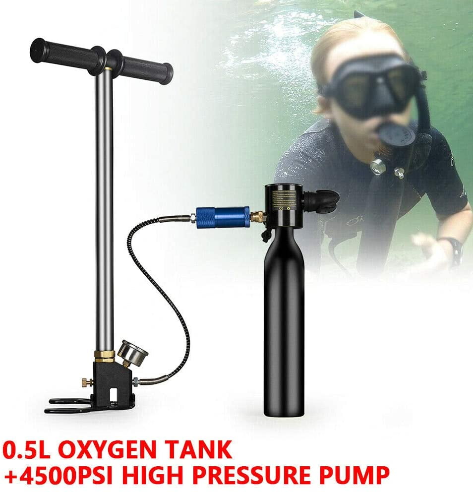 Buy Diving Snorkeling Mini Scuba Cylinder Oxygen 0.5L Breath & 4500PSI HighPressure Pump Air