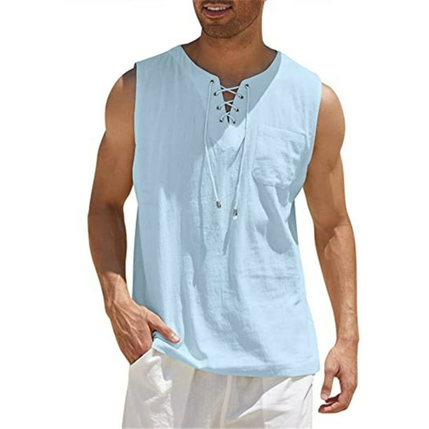 SAYOO Chaleco informal para hombre, sudadera holgada con cuello en V sin mangas de color sólido para correr/hacer ejercicio SAYOO S M L XL XXL XXXL XXXXL