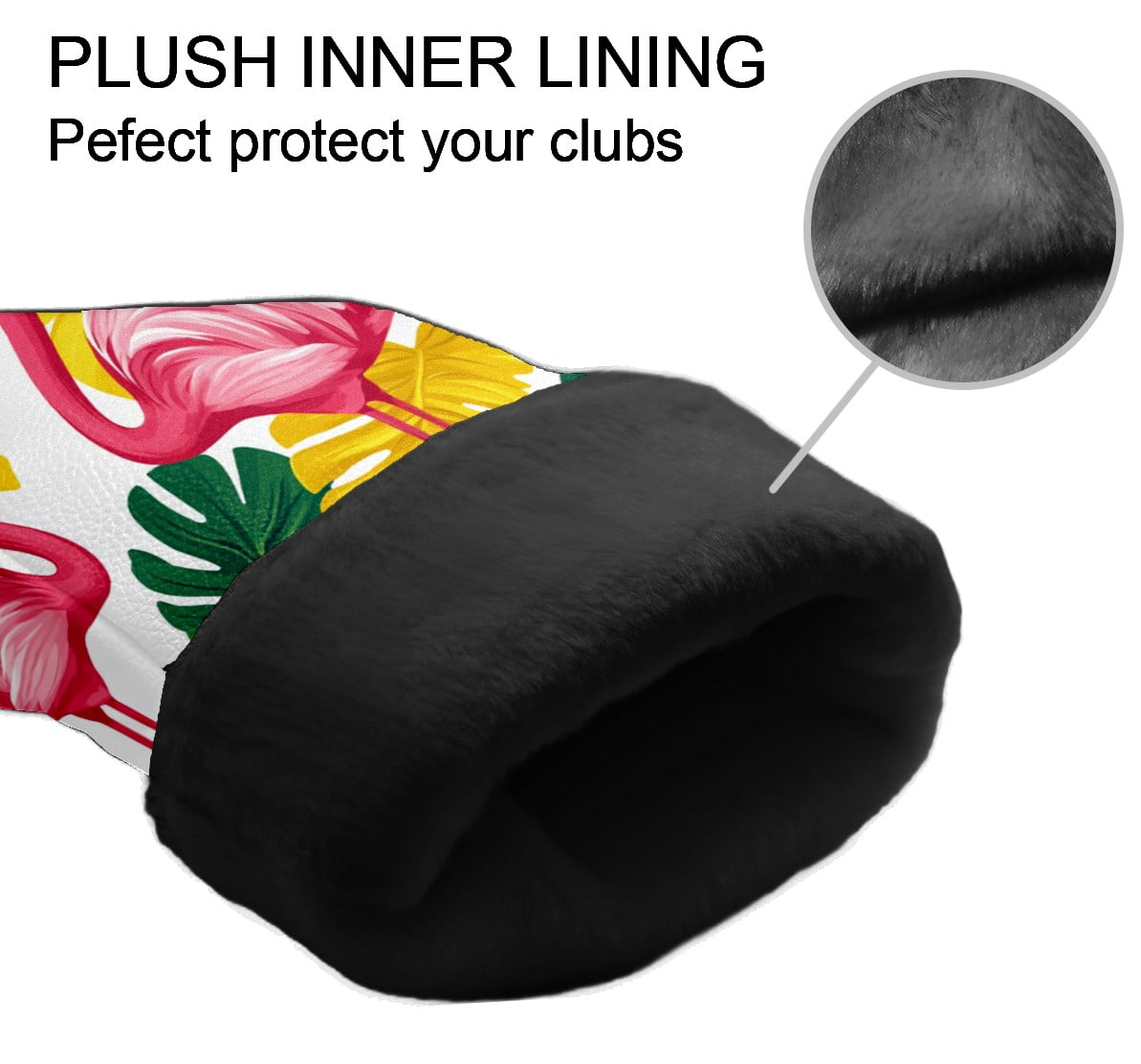 Golf Club Headcovers High Quality Waterproof Leather Golf Head Cover Set Men Women Driver Head Cover Exclusive Gift for Golf Lovers Yellow Flamingo