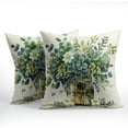 thumbnail image 2 of Spring Eucalyptus Leaves Throw Pillow Covers 20X20 Inches Set of 2 Greenery Sage Leaf White Floral Mason Jar Pillowcase Soft Cotton Linen Square Spring Cushion Covers for Home Sofa Patio Bedroom, 2 of 6