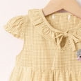 thumbnail image 6 of THDHVS Summer Dresses for Kids,Girls Casual Dresses,Toddler Baby Girl Summer Fly Sleeve Dress Small Checkered Mesh Skirt Yellow 9-12 Months, 6 of 8