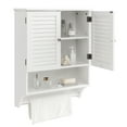 thumbnail image 1 of Costway Bathroom Wall Mounted Medicine Cabinet with Louvered Doors & Towel Bar White, 1 of 10