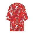thumbnail image 5 of Red Kimono Cardigans for Women,Kimono Cardigans for Women Summer Floral Print Puff Sleeve Chiffon Tops Lightweight Loose Cover Up Casual Blouse Tops, 5 of 5