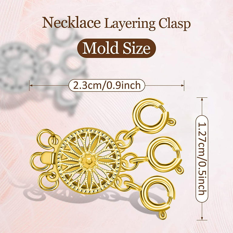 Heldig Slide Clasp Lock Necklace Layering Clasp 3 Layered Necklace Clasps  Jewelry Bracelet Connectors Necklace Spacer Clasp for Bracelet Necklace  Jewelry Crafts, Gold, Silver 