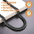 thumbnail image 2 of FindChic Chains Necklace for Men, 30inch 12mm Black Stainless Steel Cuban Link Chain Father's Day Christmas Jewelry Gifts for Him/Dad/Husband with Gift Box, 2 of 6